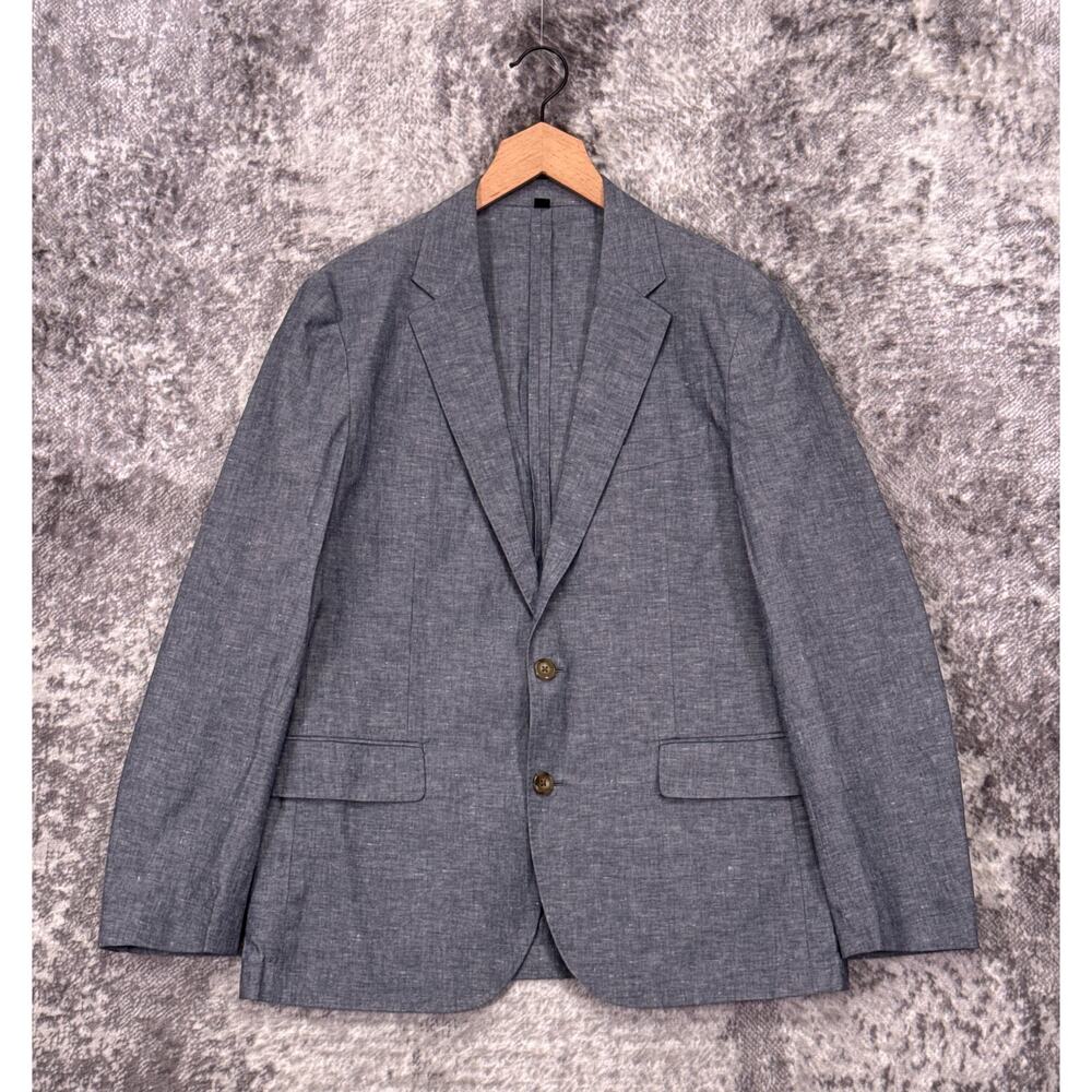 New J Crew Ludlow Blazer 40S Short Mens Somelos Cotton Linen Blue